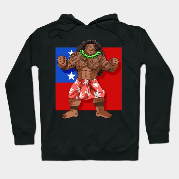 Samoan Pride Samoa Flag Polynesian War Dance Hoodie by Noseking